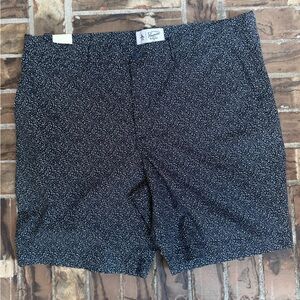 The Original Penguin Men's Flat Front Navy White‎ Patterned Shorts 8” inseam 38